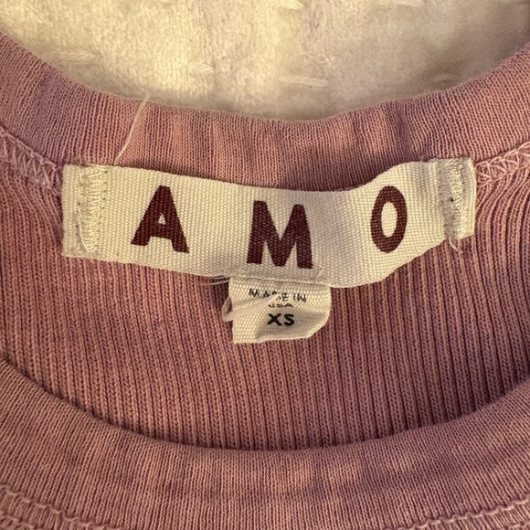 AMO Dusty Pink Ribbed Tank XS - Picture 2 of 4